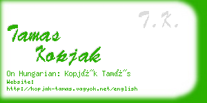 tamas kopjak business card